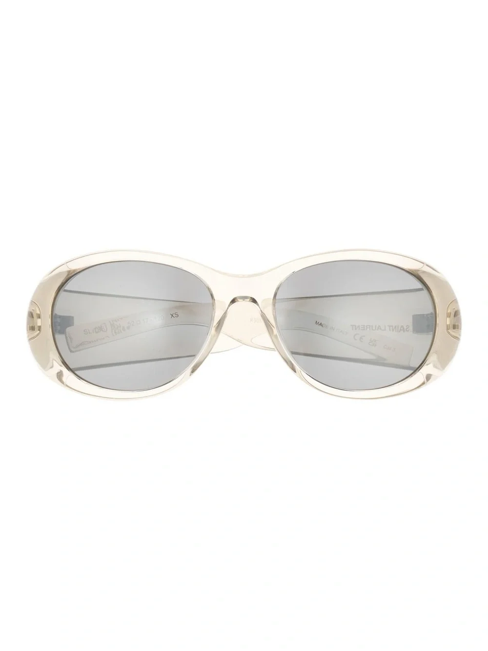 Saint Laurent Transparent/Clear Oval Sunglasses with Silver Lenses